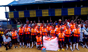 LASWA donates life jackets to riverine school, ferry passengers