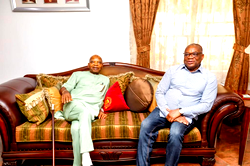 Photos: Arthur Eze pays condolence visit to Kalu over wife’s death