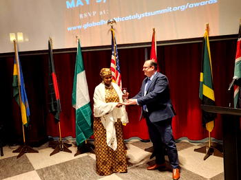 Zainab Bagudu receives recognition award at 2023 Global Health Catalyst Summit
