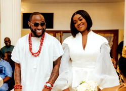 ‘Cute couple’, Fans react as wedding photos of Davido, Chioma emerge on social media