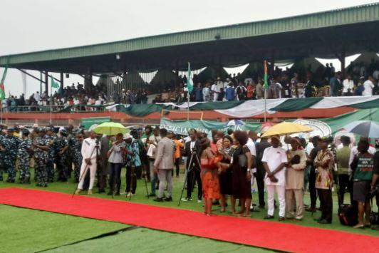 Ukiwe, Nwachukwu, Orji, Abaribe, Ohuabunwa arrive Otti’s inauguration venue