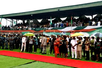 Ukiwe, Nwachukwu, Orji, Abaribe, Ohuabunwa arrive Otti’s inauguration venue