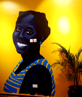 In ‘A Pilgrim’s Journey’, Ochega navigates through shades of yellow