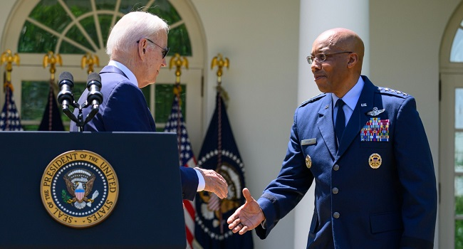 Biden nominates Black Air Force General to head US military - Vanguard News