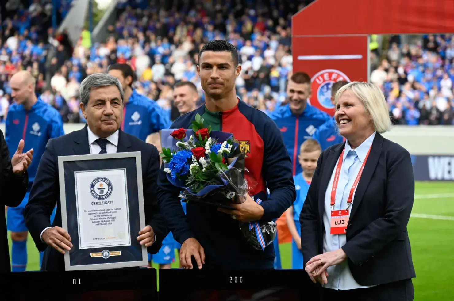 Cristiano Ronaldo receives Guinness World Records award after 200th cap