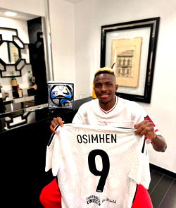 FIFA honours Napoli hero Osimhen with special ball, jersey