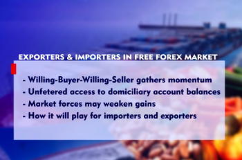 Exporters and importers in free Forex market
