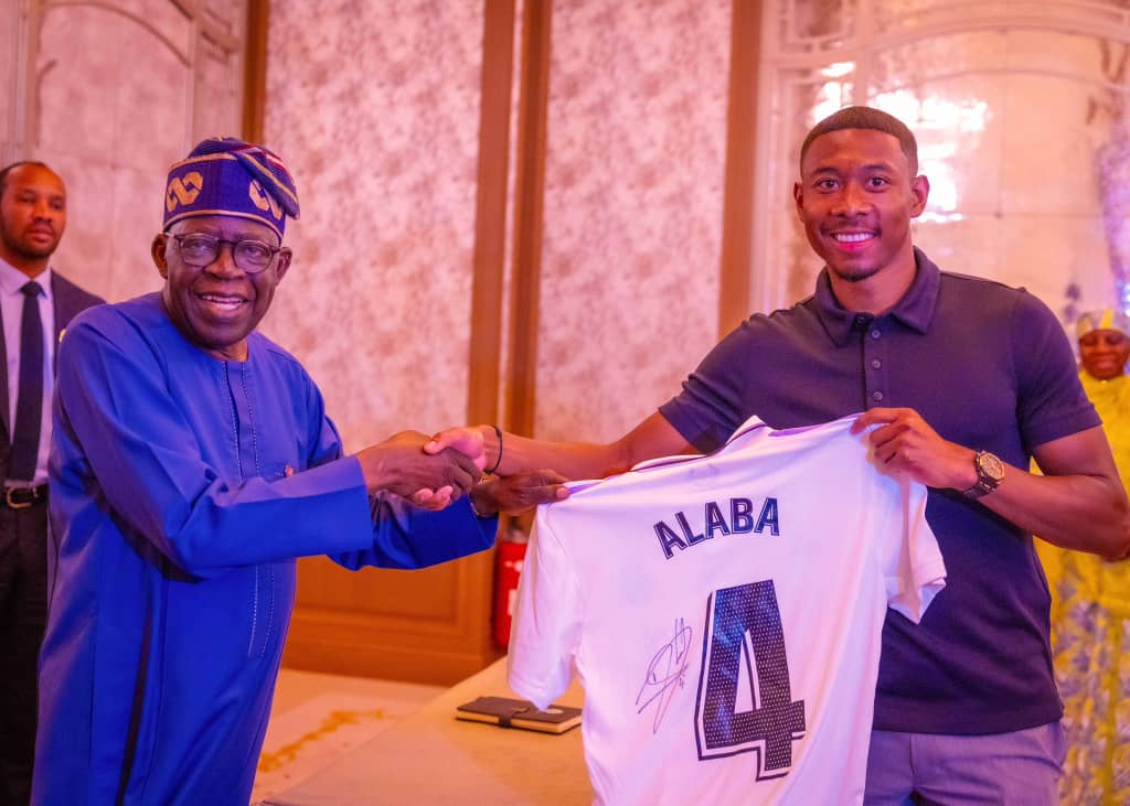 Photos: Tinubu Meets Real Madrid Star, Alaba In France - Vanguard News