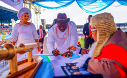 Delta Governorship: Cheers, jubilation as Oborevwori takes oaths