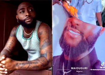 Youths burn down Davido’s poster in Maiduguri, demand apology over ‘offensive’ video
