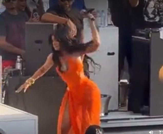 Cardi B Throws Mic Into Crowd After Drink Hits the Stage