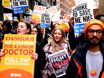 Doctors walk out in UK health service’s biggest strike