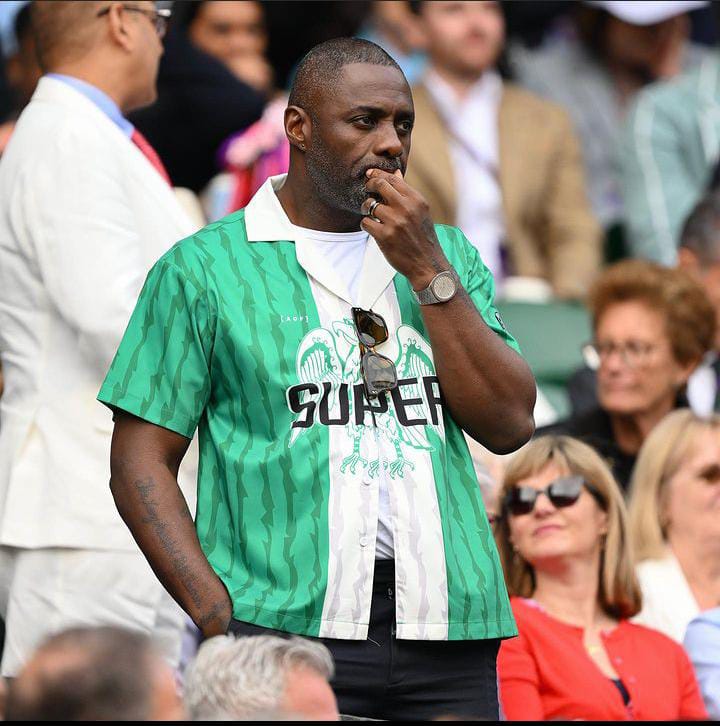 Photos: British actor Idris Elba flaunts love for Nigeria with 1996 Super Eagles  shirt - Vanguard News