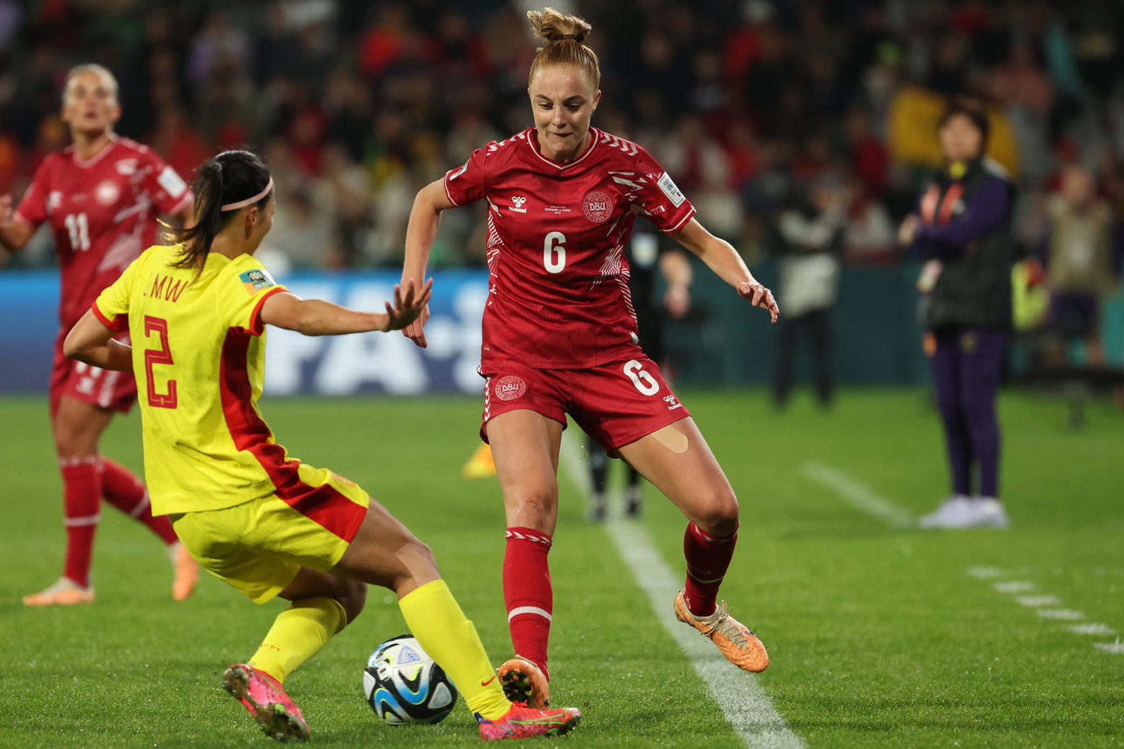 Denmark stun China in 90th minute for winning World Cup return