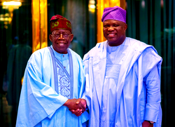 Photo: Tinubu meets Ambode in Aso Rock
