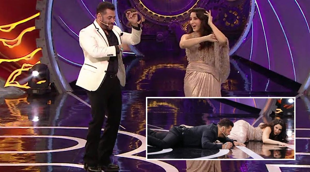 Video Salman Khan's fell off stage while performing on 'Garmi' with