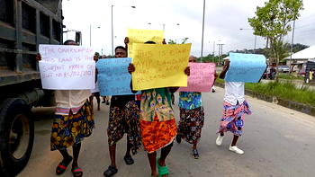 C’River  Community Protest against strange Signpost backed police order ceding their land