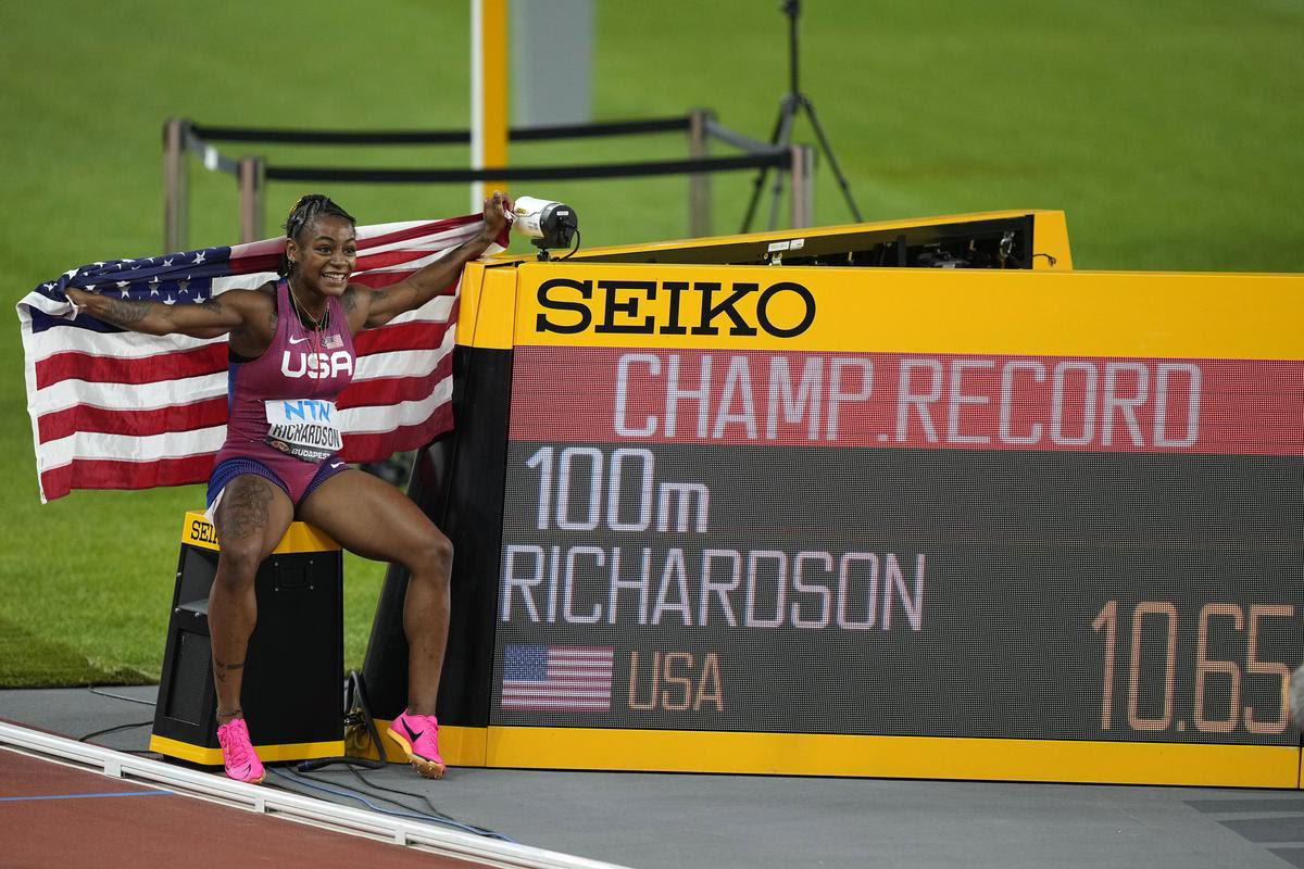 'I'm back,' Richardson crowned new women’s 100m world champion