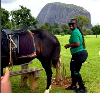 ‘Don’t climb, horse might die’, Real Warri Pikin’s son; ‘son for sale’, she reacts