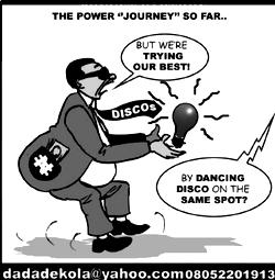 Cartoon: DISCOs dancing electricity disco with consumers’ money
