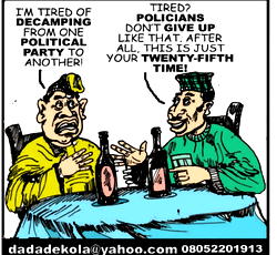 Cartoon: If Nigerian politician don’t hop parties, we check DNA
