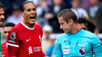 Liverpool’s Van Dijk charged by FA over red card reaction