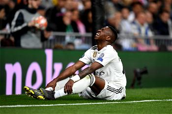 Real Madrid’s winger, Vinicius out for over a month with hamstring injury