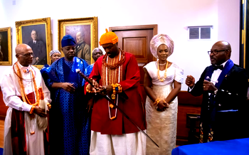 Honour: Olu Of Warri receives Sword of Faith, Armour in Scotland