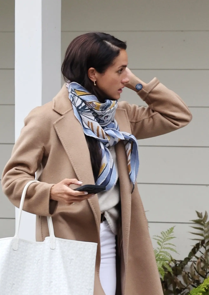 Photos: Meghan Markle steps out in camel coat in California with mysterious patch - Vanguard News