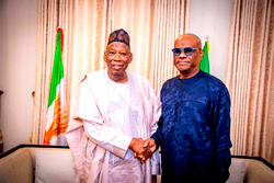 Photos: Wike meets Ganduje in Abuja