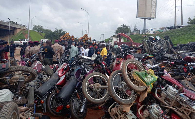 Traffic offence: Lagos task force impounds over 5,000 Okada in 2 months ...