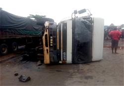 Photos: 5 women die as container crushes bus in Anambra