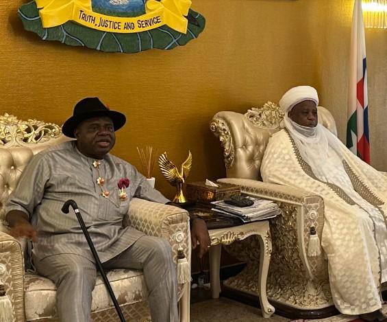 From left: Bayelsa Governor, Douye Diri and Sultan of Sokoto, Sa'ad Abubakar III