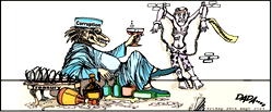 Cartoon: ‘Let’s toast to gradual development’