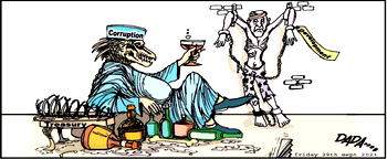 Cartoon: 'Let's toast to gradual development’