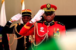 Gabon coup leader, General Nguema meets C.African president
