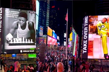 MohBad displayed on Times Square’s billboard in New York