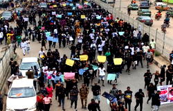 MohBad: Youths hold rally, storm late singer’s Ikorodu home