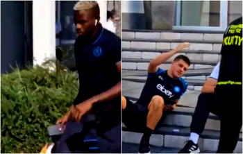 Video: Osimhen arrives team hotel, greets team manager Santoro, snubs others