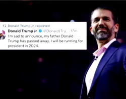 Donald Trump Jr.’s X account hacked with claim ex-president is dead