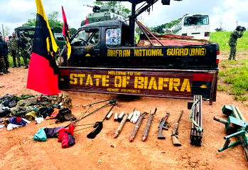 Army neutralises 3 members of Biafra National guard in Abia, recovers weapons