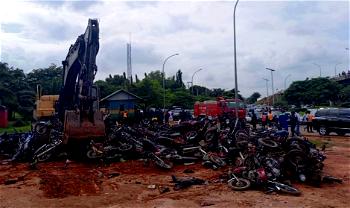 Again, FCTA crushes 470 motorcycles for illegal operation in Abuja