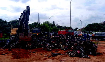 Again, FCTA crushes 470 motorcycles for illegal operation in Abuja