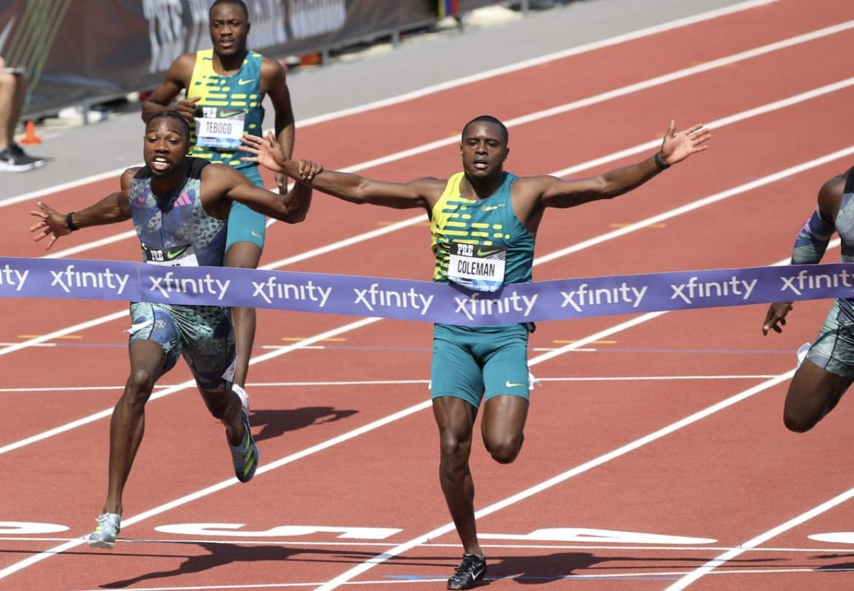 Diamond League Coleman shocks Lyles in Eugene 100m Vanguard News