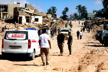 Aid arrives in flood-hit Libya but hopes fade for survivors