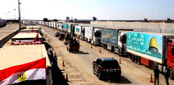 Humanitarian aid starts entering Gaza crossing from Egypt