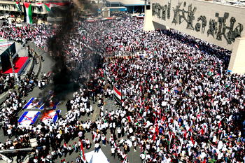 Thousands of Iraqis rally in support of Palestinians