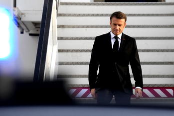 French President Macron arrives in Israel on solidarity visit