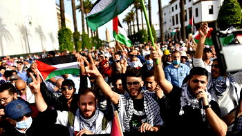 Moroccans stage protest against Israel’s war in Gaza