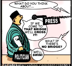 Cartoon: … as long as they get ’emails’ and bulletproof SUVs